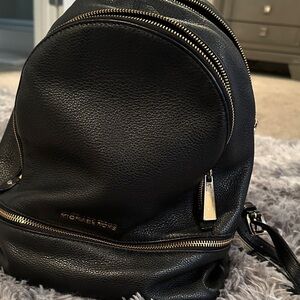 Michael Kors Black Pebbled Backpack